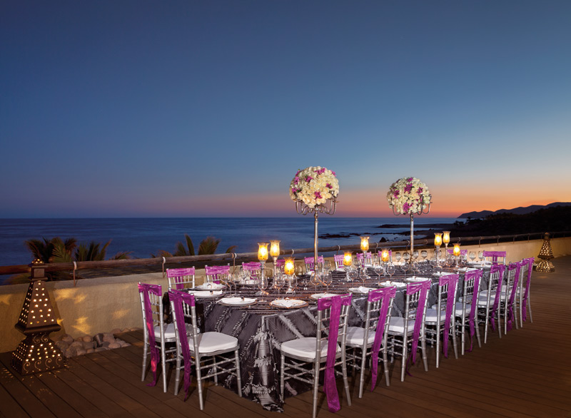 www.crystalwaterweddings.com Experienced travel agents who strongly value providing first class service and have a deep passion for destination weddings. 
Secrets Marquis Los Cabos.  A group dinner set-up with stunning views of the Sea of Cortes. 


