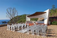 www.crystalwaterweddings.com Experienced travel agents who strongly value providing first class service and have a deep passion for destination weddings. 
Secrets Huatulco Resort & Spa.  Couples can tie the knot on the golden sand beach under a modern ga