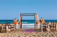 www.crystalwaterweddings.com Experienced travel agents who strongly value providing first class service and have a deep passion for destination weddings.  A beautiful wedding set-up on the beach at Now Jade Riviera Cancun. 