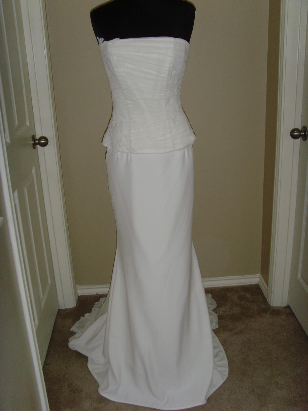 New Lambert Creations Ivory 2 Piece Wedding Dress Sz 10