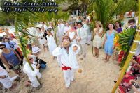 Beach wedding at Soliman Bay, Riviera Maya, Mexico.