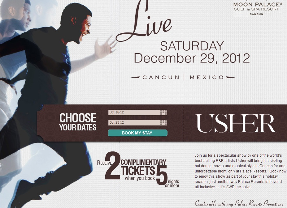 See Usher @ Moon Palace Dec. 29, 2012